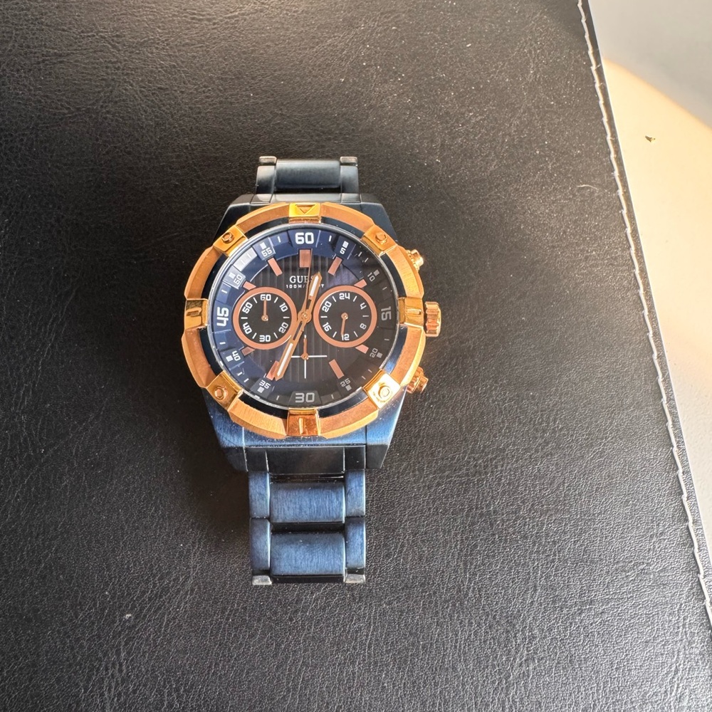 Guess Black and Gold Men's Watch